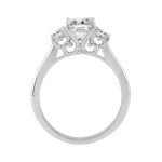 14K WHITE GOLD 1 3/4CT OVAL/ROUND DIAMOND LADIES RING - Image 2