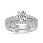 14K WHITE GOLD 1 3/4CT ROUND DIAMOND LADIES BRIDAL SET (CENTER STONE ROUND DIAMOND 1CT)
