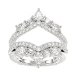 14K WHITE GOLD 1 3/4CT ROUND/EMERALD/PEAR/OVAL DIAMOND LADIES RING