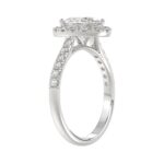 14K WHITE GOLD 1 3/4CT ROUND/OVAL DIAMOND LADIES BRIDAL SET (CENTER STONE OVAL DIAMOND 1CT) - Image 3