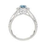 14K WHITE GOLD 1 3/4CT ROUND/PEAR DIAMOND LADIES RING (CENTER STONE PEAR BLUE DIAMOND 1CT) - Image 5