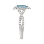 14K WHITE GOLD 1 3/4CT ROUND/PEAR DIAMOND LADIES RING (CENTER STONE PEAR BLUE DIAMOND 1CT) - Image 3