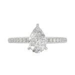 14K WHITE GOLD 1 3/4CT ROUND/PEAR DIAMOND LADIES RING (CENTER STONE PEAR DIAMOND 1 1/2CT) - Image 5