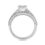 14K WHITE GOLD 1 3/4CT ROUND/PRINCESS DIAMOND LADIES BRIDAL SET - Image 2