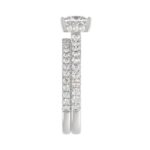 14K WHITE GOLD 1 3/4CT ROUND/PRINCESS DIAMOND LADIES BRIDAL SET (CENTER STONE PRINCESS DIAMOND 1CT) - Image 4