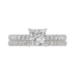 14K WHITE GOLD 1 3/4CT ROUND/PRINCESS DIAMOND LADIES BRIDAL SET (CENTER STONE PRINCESS DIAMOND 1CT) - Image 5