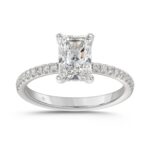 14K WHITE GOLD 1 3/4CT ROUND/RADIANT DIAMOND LADIES RING (CENTER STONE RADIANT DIAMOND 1 1/2CT)