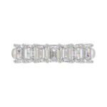 14K WHITE GOLD 1 3/8CT EMERALD DIAMOND LADIES BAND - Image 5