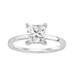 14K WHITE GOLD 1 5/8CT ROUND/PRINCESS DIAMOND LADIES RING (CENTER STONE PRINCESS DIAMOND 1 1/2CT)
