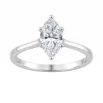 14K WHITE GOLD 1.00CT MARQUISE DIAMOND LADIES SOLITAIRE RING (CENTER STONE MARQUISE DIAMOND 1CT