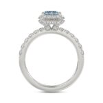 14K WHITE GOLD 1.00CT ROUND/RADIANT DIAMOND LADIES RING (CENTER STONE BLUE RADIANT DIAMOND 3.00CT) - Image 5