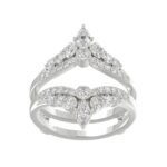 14K WHITE GOLD 1.00CT ROUND/MARQUISE DIAMOND LADIES RING
