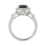 14K WHITE GOLD 2 1/2CT ROUND/BAGUETTE DIAMOND LADIES RING (CENTER STONE GREEN EMERALD ROUND DIAMOND 2CT) - Image 2