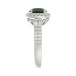 14K WHITE GOLD 2 1/2CT ROUND/BAGUETTE DIAMOND LADIES RING (CENTER STONE GREEN EMERALD ROUND DIAMOND 2CT) - Image 3