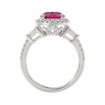 14K WHITE GOLD 2 1/2CT ROUND/BAGUETTE DIAMOND LADIES RING (CENTER STONE ROUND RUBY DIAMOND 2CT) - Image 5
