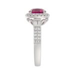 14K WHITE GOLD 2 1/2CT ROUND/BAGUETTE DIAMOND LADIES RING (CENTER STONE ROUND RUBY DIAMOND 2CT) - Image 3