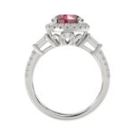14K WHITE GOLD 2 1/2CT ROUND/BAGUETTE DIAMOND LADIES RING (CENTER STONE ROUND RUBY DIAMOND 2CT) - Image 2