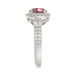 14K WHITE GOLD 2 1/2CT ROUND/BAGUETTE DIAMOND LADIES RING (CENTER STONE ROUND RUBY DIAMOND 2CT) - Image 3