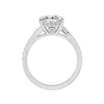 14K WHITE GOLD 2 1/2CT ROUND/CUSHION/BAGUETTE DIAMOND LADIES RING (CENTER STONE CUSHION DIAMOND 2CT) - Image 2