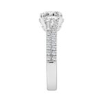 14K WHITE GOLD 2 1/2CT ROUND/CUSHION/BAGUETTE DIAMOND LADIES RING (CENTER STONE CUSHION DIAMOND 2CT) - Image 3