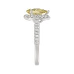 14K WHITE GOLD 2 1/2CT ROUND/PEAR DIMAOND LADIES RING (CENTER STONE PEAR YELLOW DIAMOND 2.00CT) - Image 4