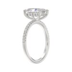 14K WHITE GOLD 2 1/4CT ROUND/RADIANT DIAMOND LADIES RING (CENTER STONE RADIANT DIAMOND 2CT) - Image 3
