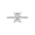 14K WHITE GOLD 2 1/4CT ROUND/RADIANT DIAMOND LADIES RING (CENTER STONE RADIANT DIAMOND 2CT) - Image 5