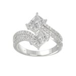 14K WHITE GOLD 2 1/4CT ROUND/RADIANT DIAMOND LADIES RING (CENTER STONE RADIANT DIAMOND 2CT)