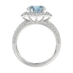 14K WHITE GOLD 2 3/4CT ROUND DIAMOND LADIES RING (CENTER STONE BLUE ROUND DIAMOND 2CT) - Image 5