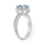 14K WHITE GOLD 2 3/4CT ROUND DIAMOND LADIES RING (CENTER STONE BLUE ROUND DIAMOND 2CT) - Image 4