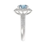 14K WHITE GOLD 2 3/4CT ROUND DIAMOND LADIES RING (CENTER STONE BLUE ROUND DIAMOND 2CT) - Image 3