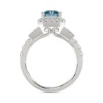 14K WHITE GOLD 2 3/4CT ROUND/BAGUETTE/RADIANT DIAMOND LADIES RING (CENTER STONE BLUE RADIANT DIAMOND 2.00CT) - Image 2
