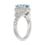 14K WHITE GOLD 2 3/4CT ROUND/BAGUETTE/RADIANT DIAMOND LADIES RING (CENTER STONE BLUE RADIANT DIAMOND 2.00CT) - Image 3