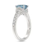 14K WHITE GOLD 2 3/4CT ROUND/BLUE OVAL DIAMOND LADIES RING (CENTER STONE BLUE OVAL DIAMOND 2CT) - Image 4