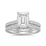 14K WHITE GOLD 2 3/4CT ROUND/EMERALD DIAMOND LADIES BRIDAL SET (CENTER STONE EMERALD DIAMOND 2CT)