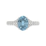14K WHITE GOLD 2 3/4CT ROUND/OVAL BLUE DIAMOND LADIES RING (CENTER STONE OVAL BLUE DIAMOND 2.00CT) - Image 5