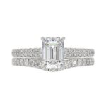 14K WHITE GOLD 2.00CT ROUND/EMERALD DIAMOND LADIES BRIDAL SET (CENTER STONE EMERALD DIAMOND 1 1/2CT - Image 5