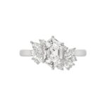 14K WHITE GOLD 2.00CT ROUND/MARQUISE/PEAR/LONG HEXAGON STEP CUT LADIES RING - Image 5