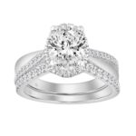 14K WHITE GOLD 2.00CT ROUND/OVAL DIAMOND LADIES BRIDAL SET
