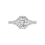 14K WHITE GOLD 2.00CT ROUND/PEAR/OCTAGON STEP CUT DIAMOND LADIES RING - Image 5