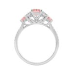14K WHITE GOLD 2.00CT ROUND/PRINCESS/PINK EMERALD DIAMOND LADIES RING (CENTER STONE EMERALD PINK DIAMOND 1CT) - Image 2