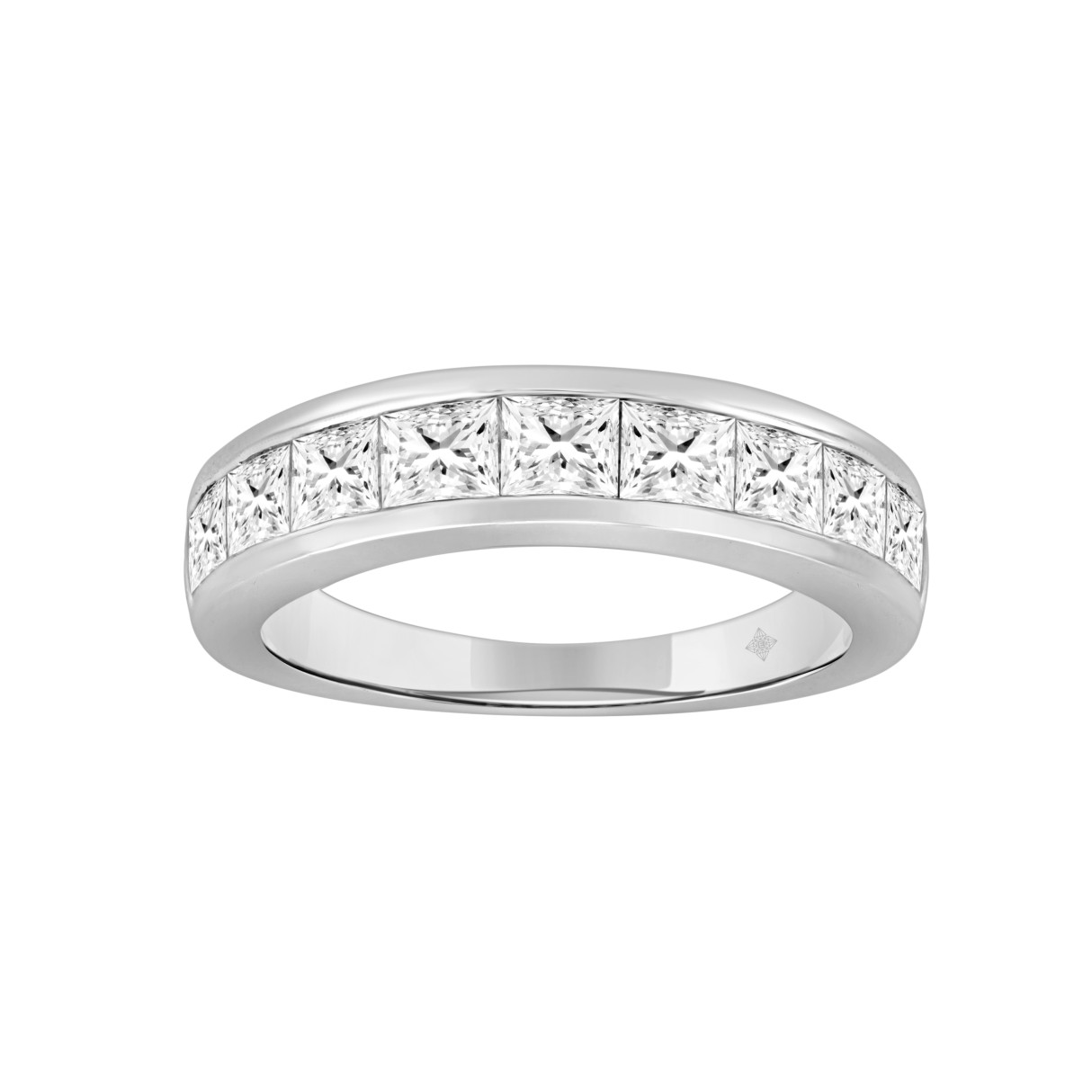 14K WHITE GOLD 2CT PRINCESS DIAMOND LADIES BAND - Image 1