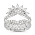 14K WHITE GOLD 2CT ROUND/MARQUISE DIAMOND LADIES WRAP RING