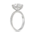 14K WHITE GOLD 3 1/2CT ROUND/CUSHION DIAMOND LADIES RING (CENTER STONE CUSHION DIAMOND 3CT) - Image 3