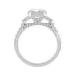 14K WHITE GOLD 3 1/2CT ROUND/EMERALD/BAGUETTE DIAMOND LADIES RING (CENTER STONE EMERALD DIAMOND 3.00CT) - Image 2