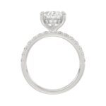 14K WHITE GOLD 3 1/2CT ROUND/PEAR DIAMOND LADIES RING (CENTER STONE PEAR DIAMOND 3CT) - Image 2