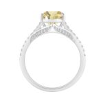 14K WHITE GOLD 3 1/4CT ROUND/PEAR DIAMOND LADIES RING (CENTER STONE YELLOW PEAR DIAMOND 3CT) - Image 2