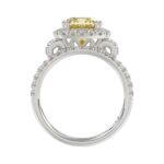 14K WHITE GOLD 3 3/4CT ROUND/CUSHION DIAMOND LADIES BRIDAL SET (CENTER STONE CUSHION YELLOW DIAMOND 3.00CT) - Image 2
