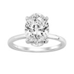 14K WHITE GOLD 3.00CT OVAL/ROUND DIAMOND LADIES RING (CENTER STONE OVAL DIAMOND 3.00CT)