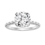 14K WHITE GOLD 3.00CT ROUND DIAMOND LADIES RING (CENTER STONE ROUND DIAMOND 3CT)